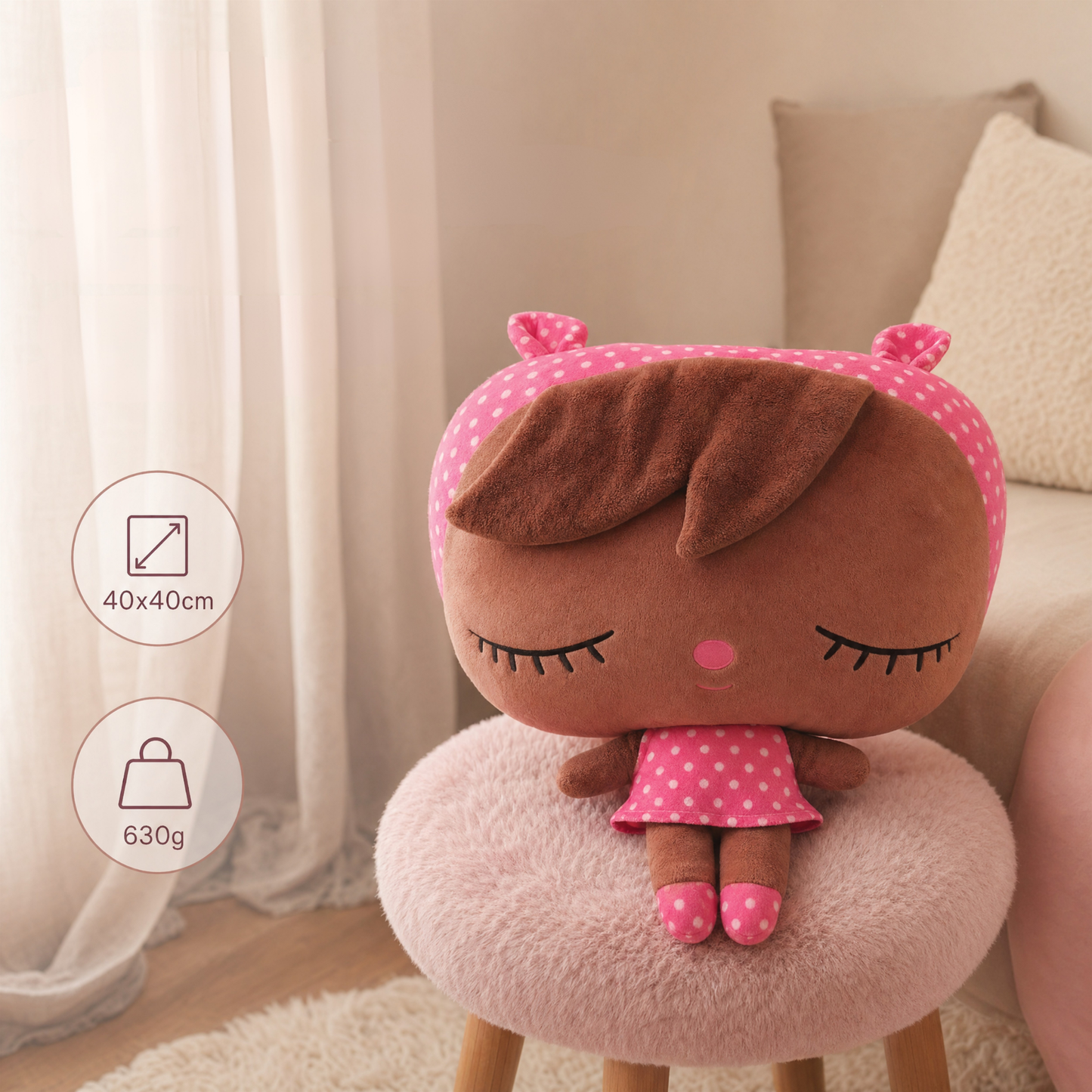 Kalina™ - Coussin-Doudou 2-en-1